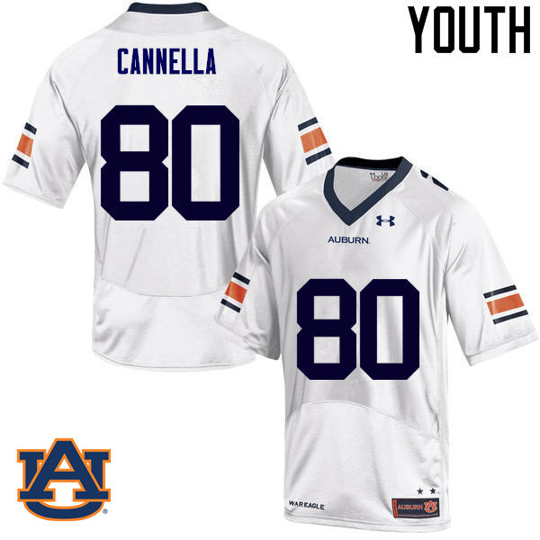 Youth Auburn Tigers #80 Sal Cannella College Football Jerseys Sale-White